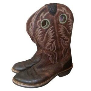 ARIAT| Heritage Roughstock Mens Genuine Leather Cowboy Boots Round Toe Size 11D